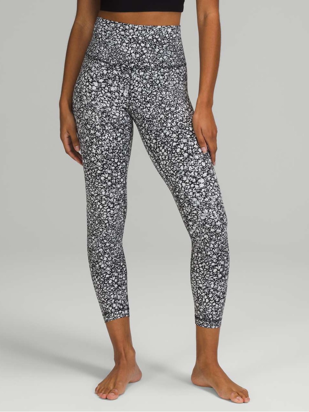 Lululemon Align High-Rise Venture Floral Alpine White Black 25” Leggings